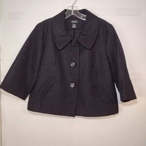 Spence Women's Black Textured Women's Jacket/Blazer Size (L)